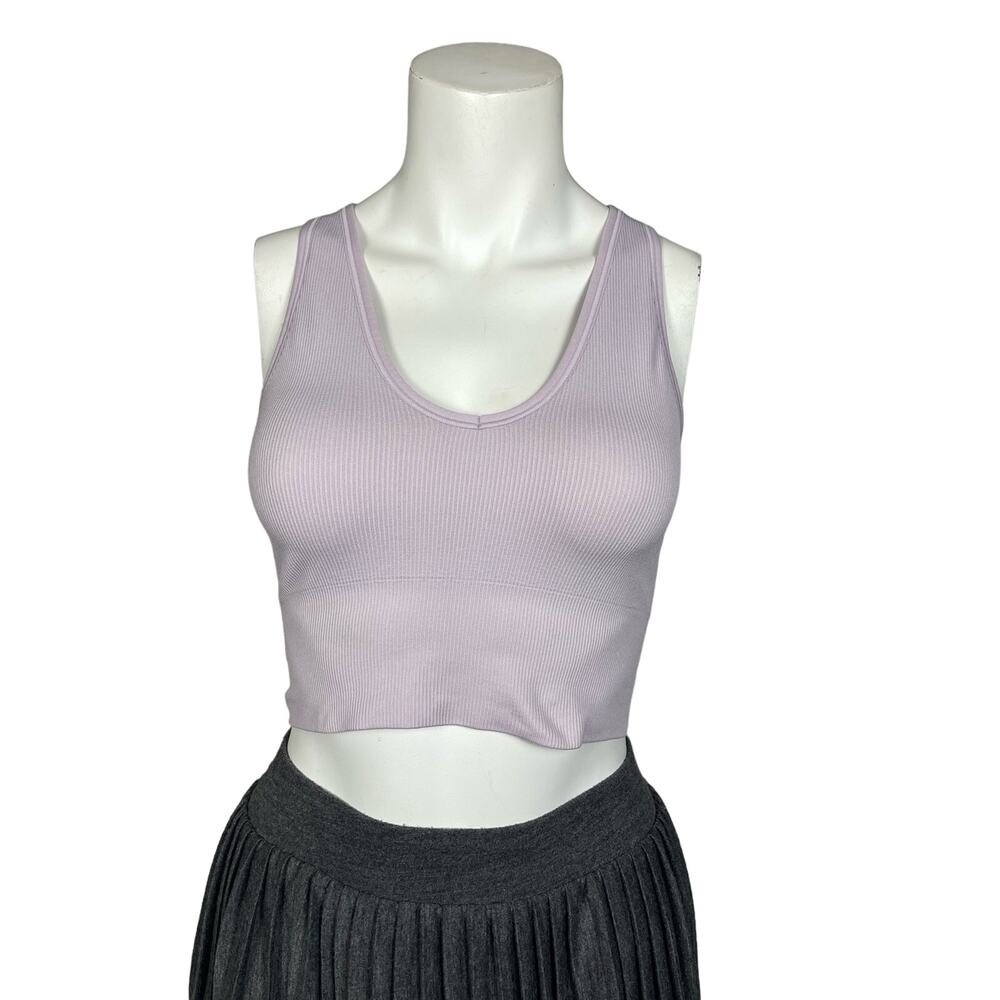 Athleta Aurora Tank Women's Small Crop Purple Ribbed